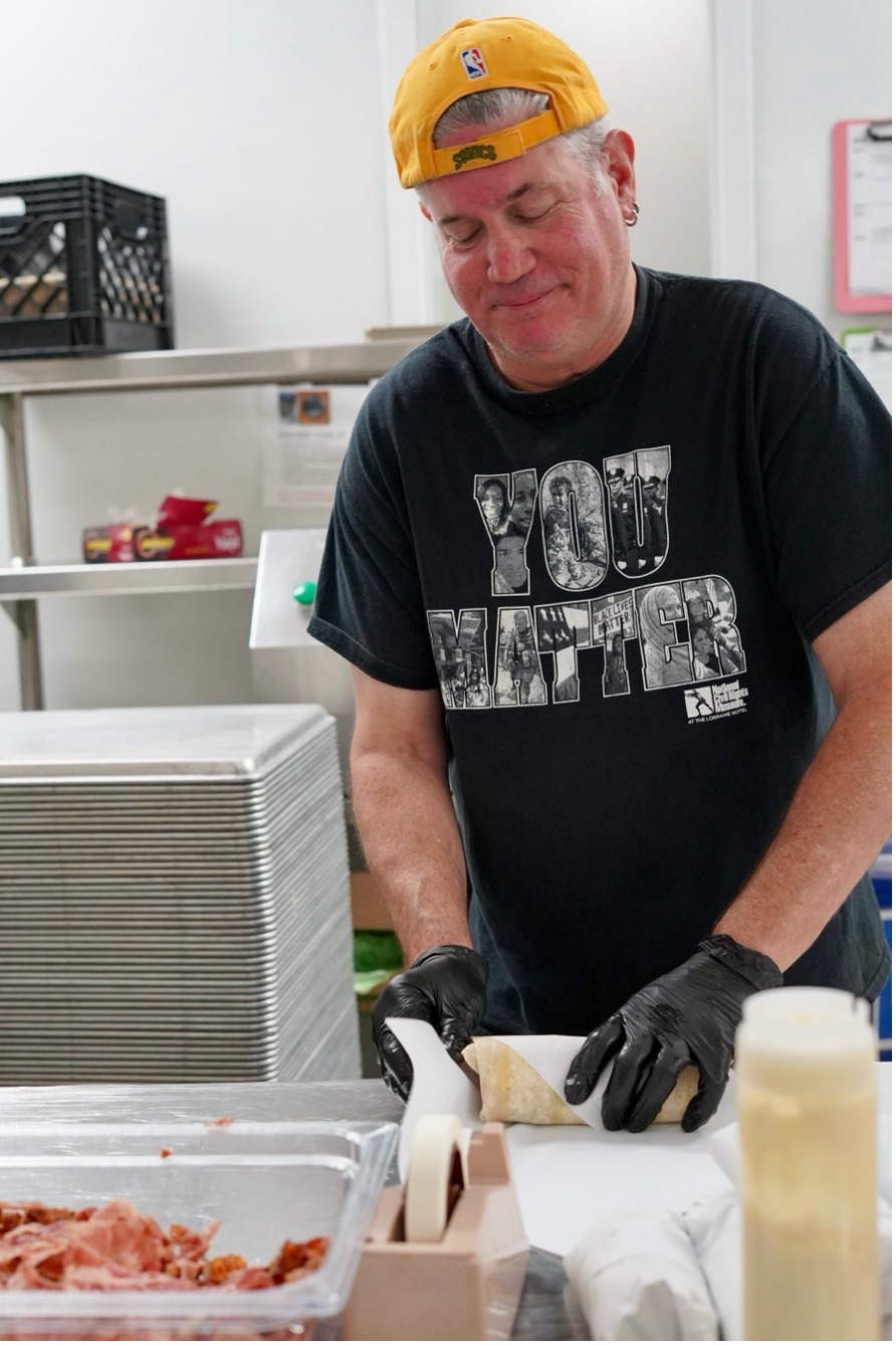 Food Bank volunteer Rob in the Community Kitchen