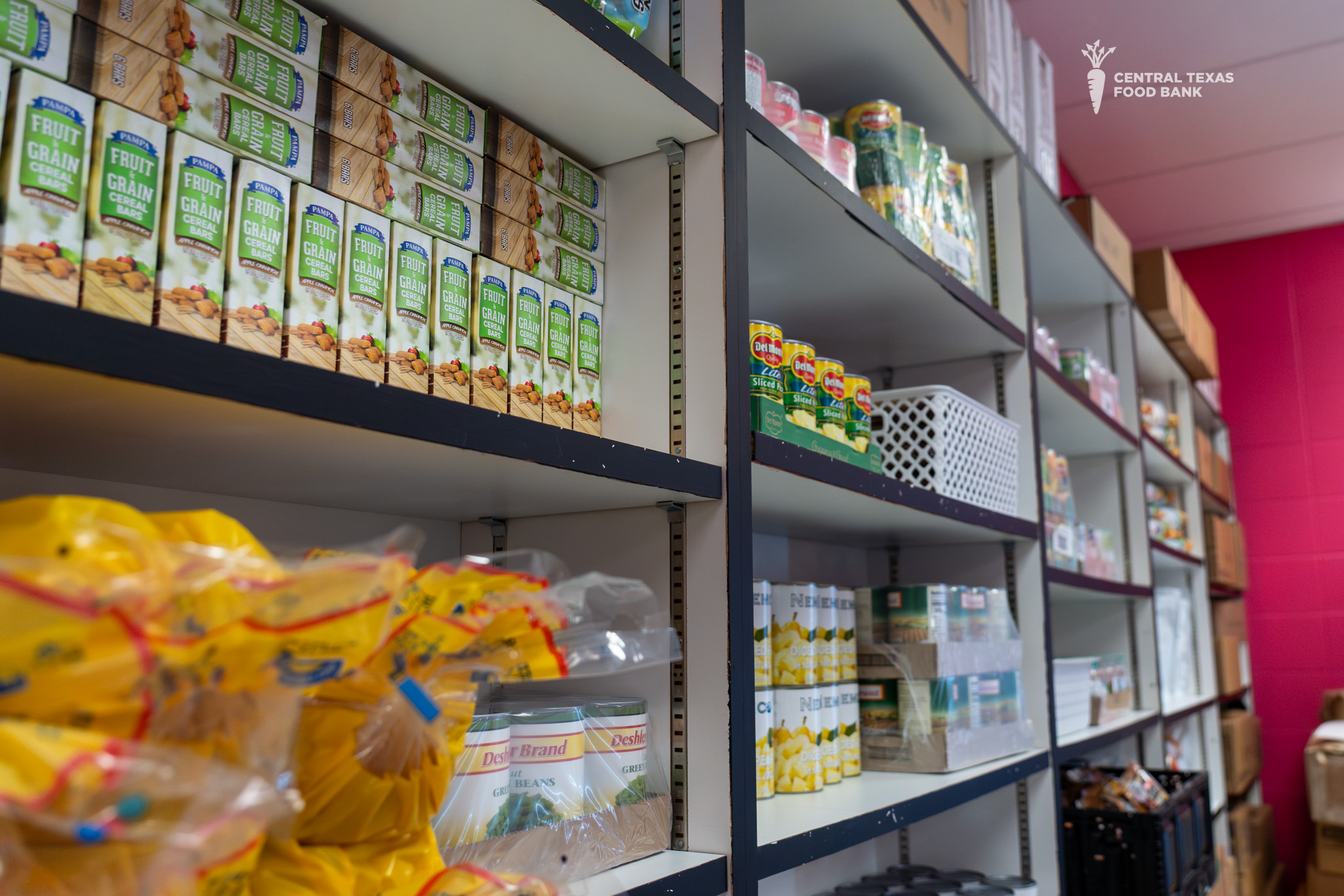 pantry staples at the Galindo school pantry 